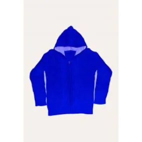 IXAMPLE Blue Cable-Knit Zipper Hoody Blue Unisex Hoodies