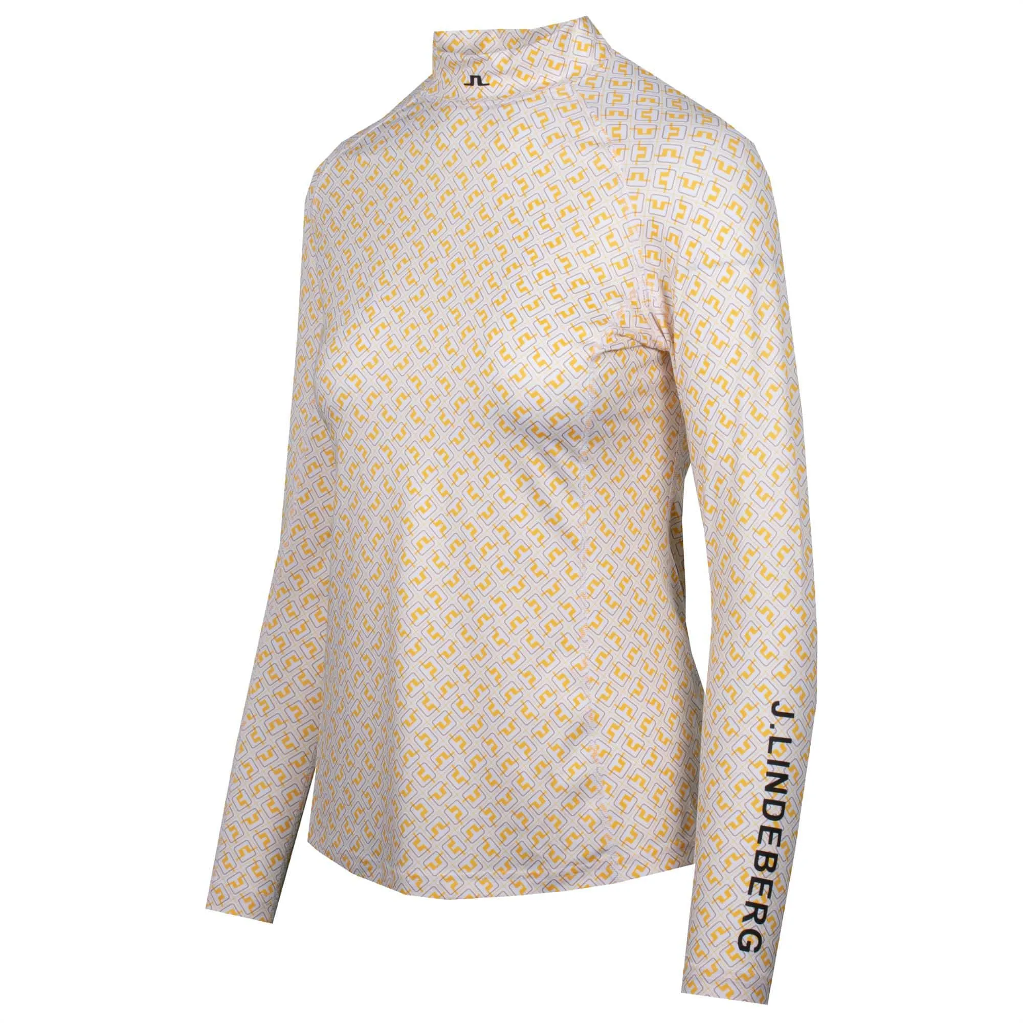 J Lindeberg Asa Print Soft Compression Top White JL Monogram