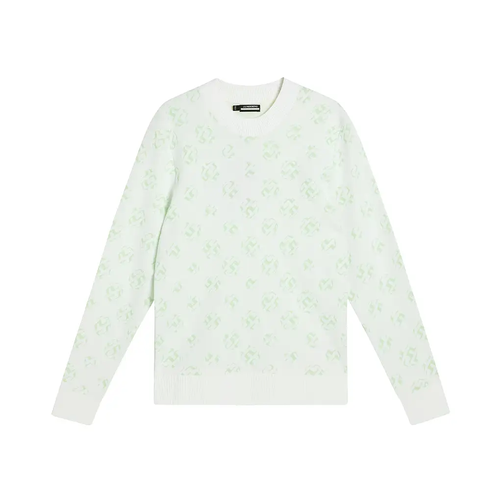 J. Lindeberg Gus Jacquard Sweater White Sphere Dot