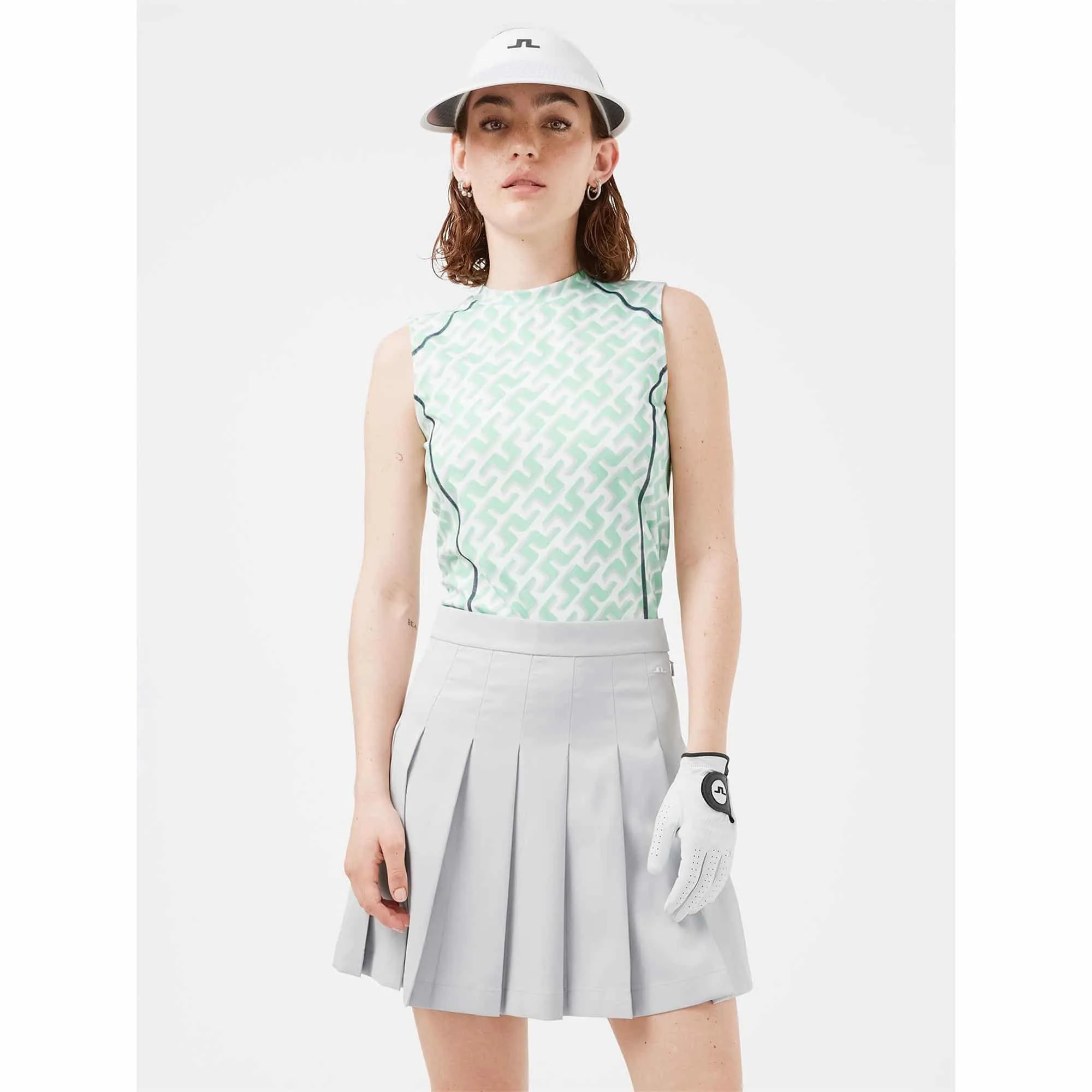 J Lindeberg Mona Sleeveless Ladies Golf Top Spring Bud 3D Bridge