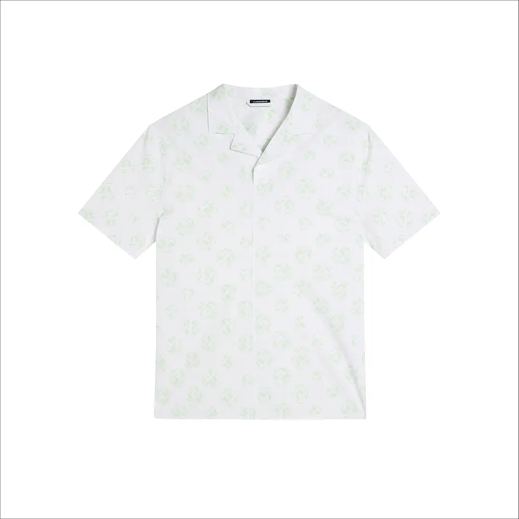 J. Lindeberg Resort Reg Fit Shirt Print White Sphere Dot