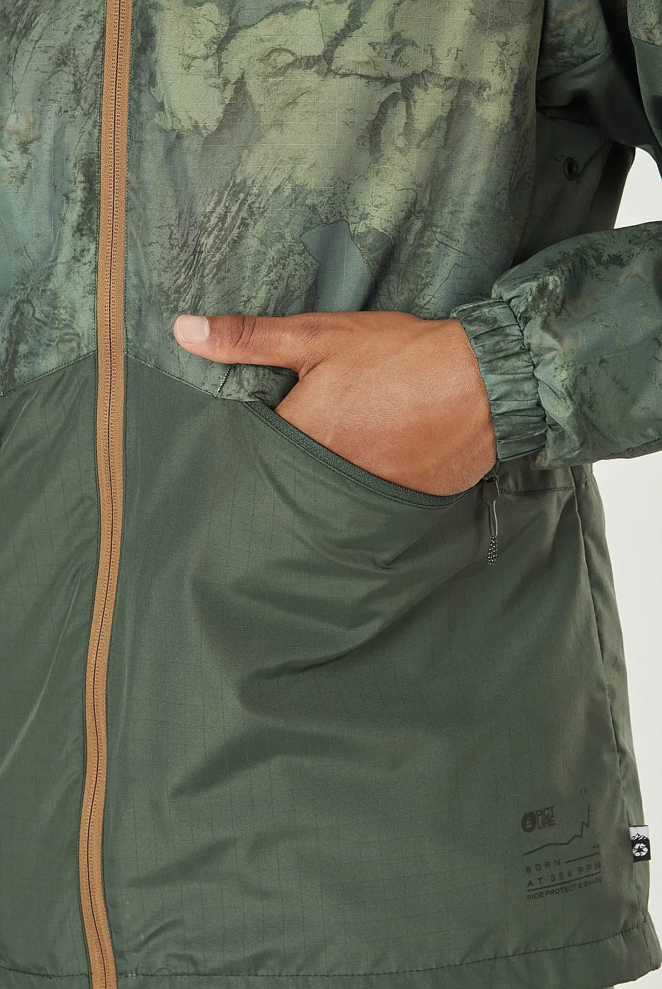 jacket Picture Laman Printed - Geology Green - men´s