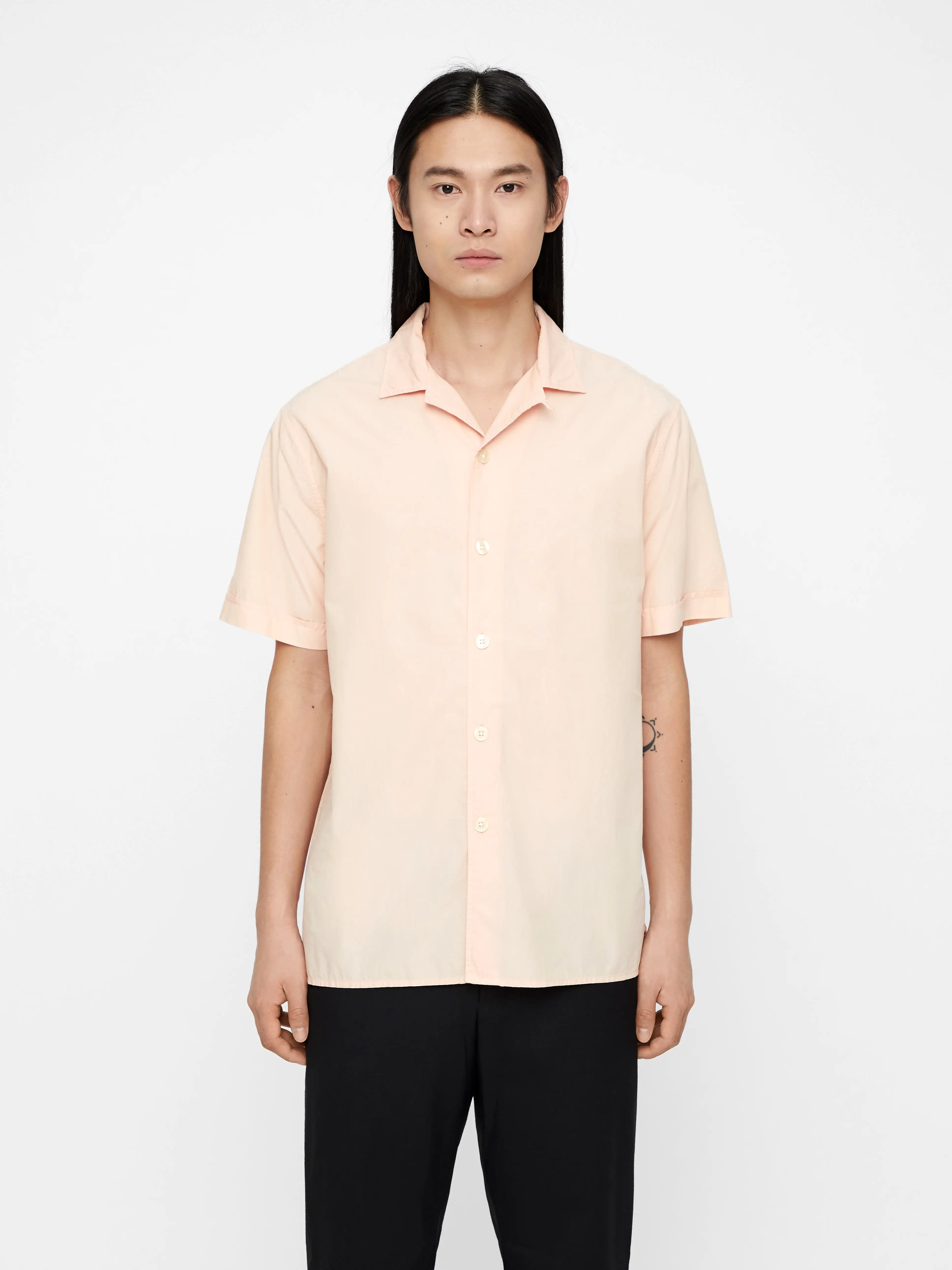 J.Lindeberg Mens David Short Sleeve Resort GMD Poplin Polo - SUMMER BEIGE