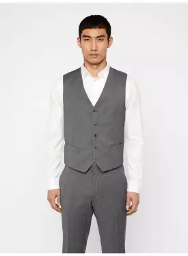 J.Lindeberg Mens Justin Comfort Wool Vest - STONE GREY