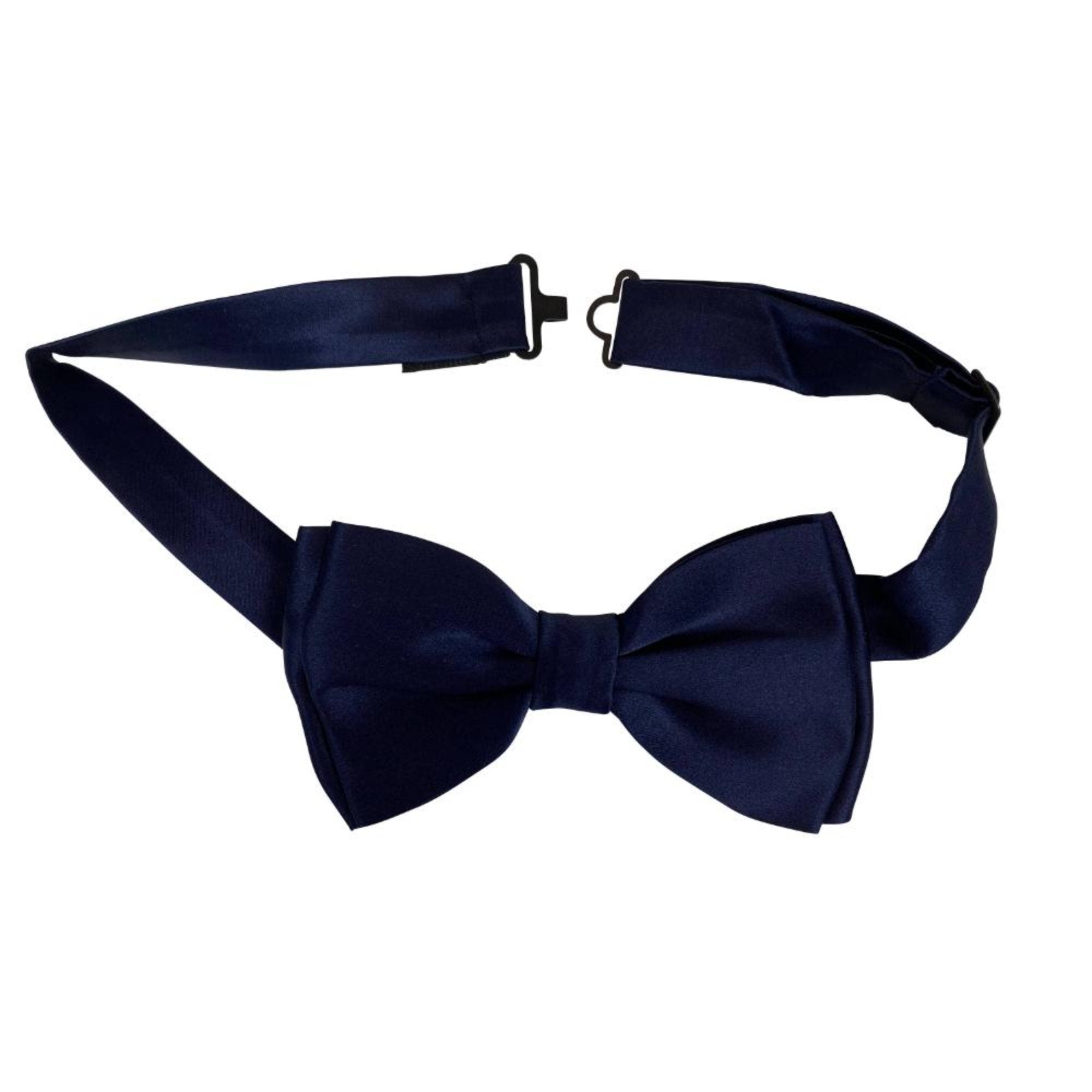 J.Lindeberg Mens Solid Satin Bow Tie - DARK NAVY