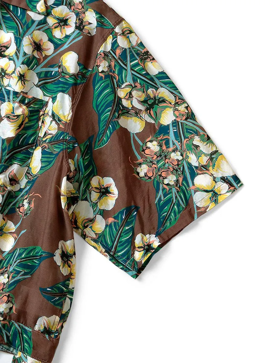 Kapital Silk rayon cotton flower pattern wind pen aloha shirt (short sleeves) K2205SS112