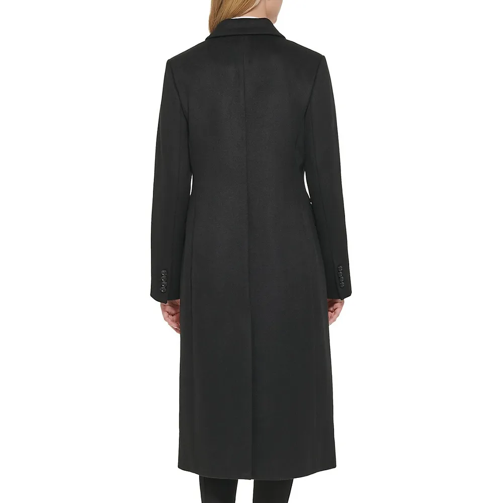 Karl Lagerfeld Paris Wool-Blend Double-Breasted Maxi Coat