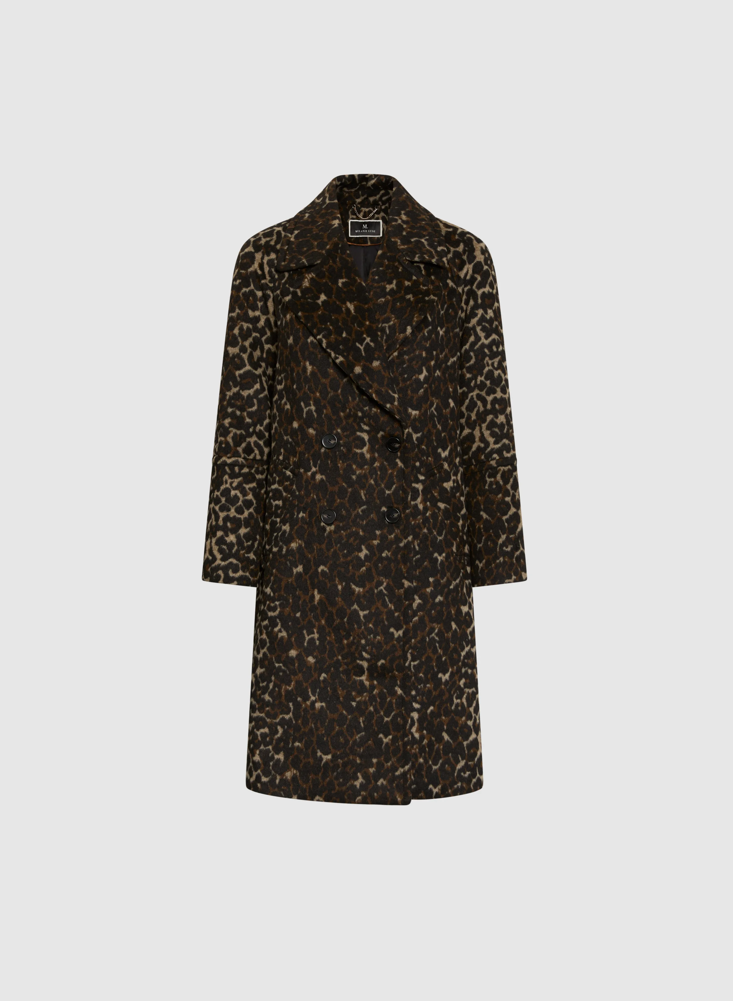 Leopard Print Wool-Blend Coat