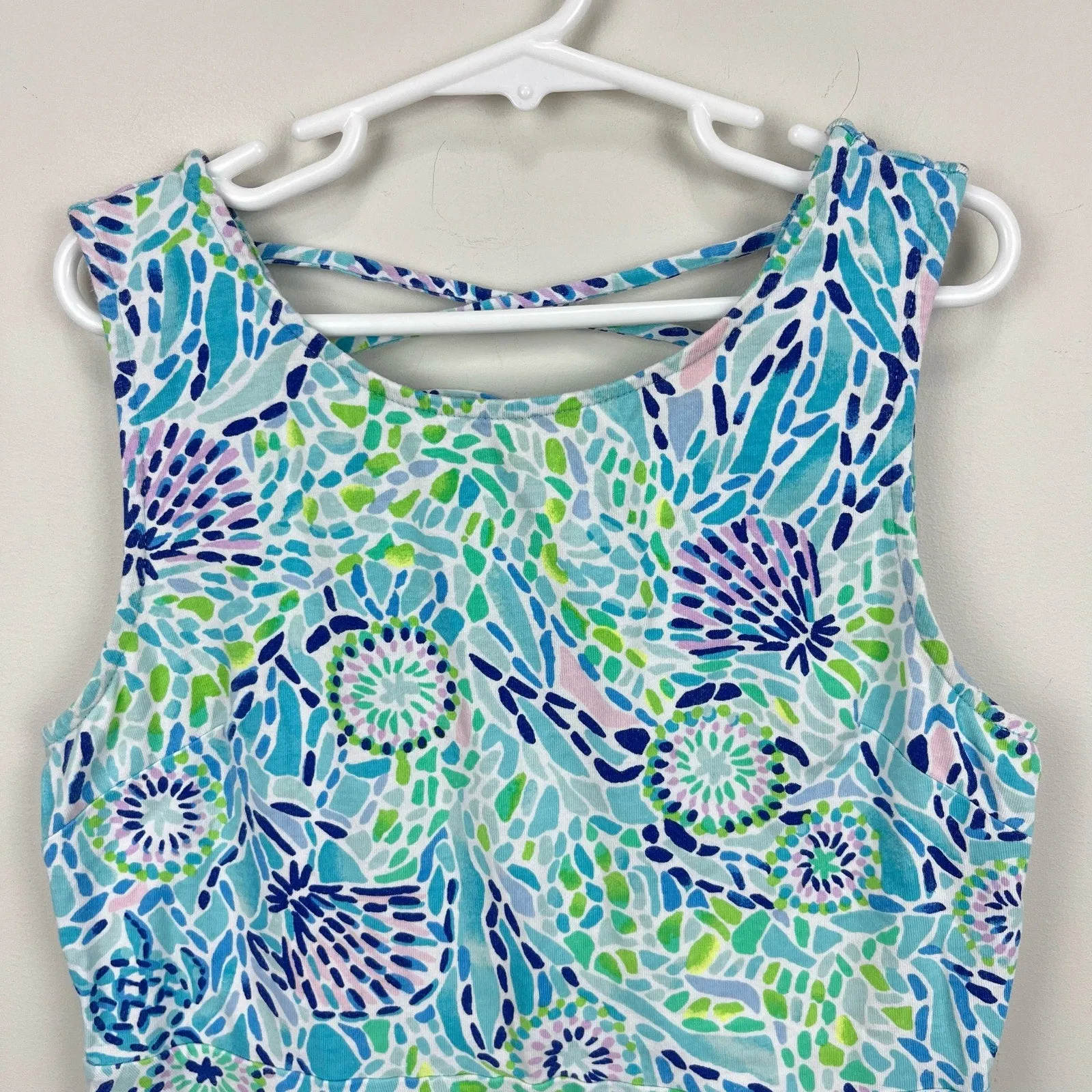 Lilly Pulitzer Girls Carice Dress Blue Ibiza Open Water 12