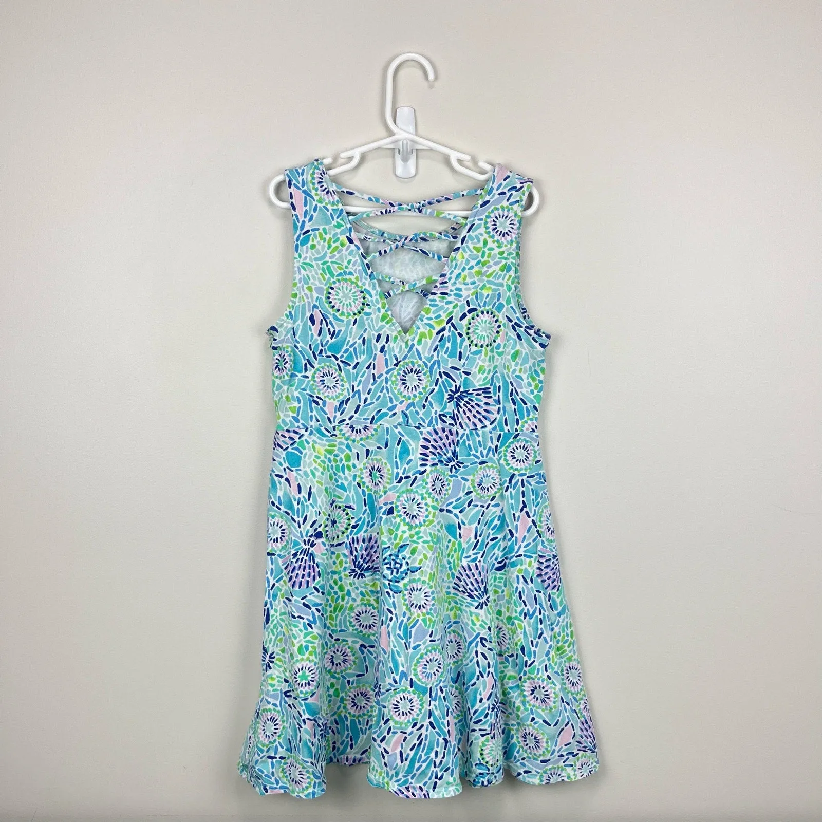 Lilly Pulitzer Girls Carice Dress Blue Ibiza Open Water 12