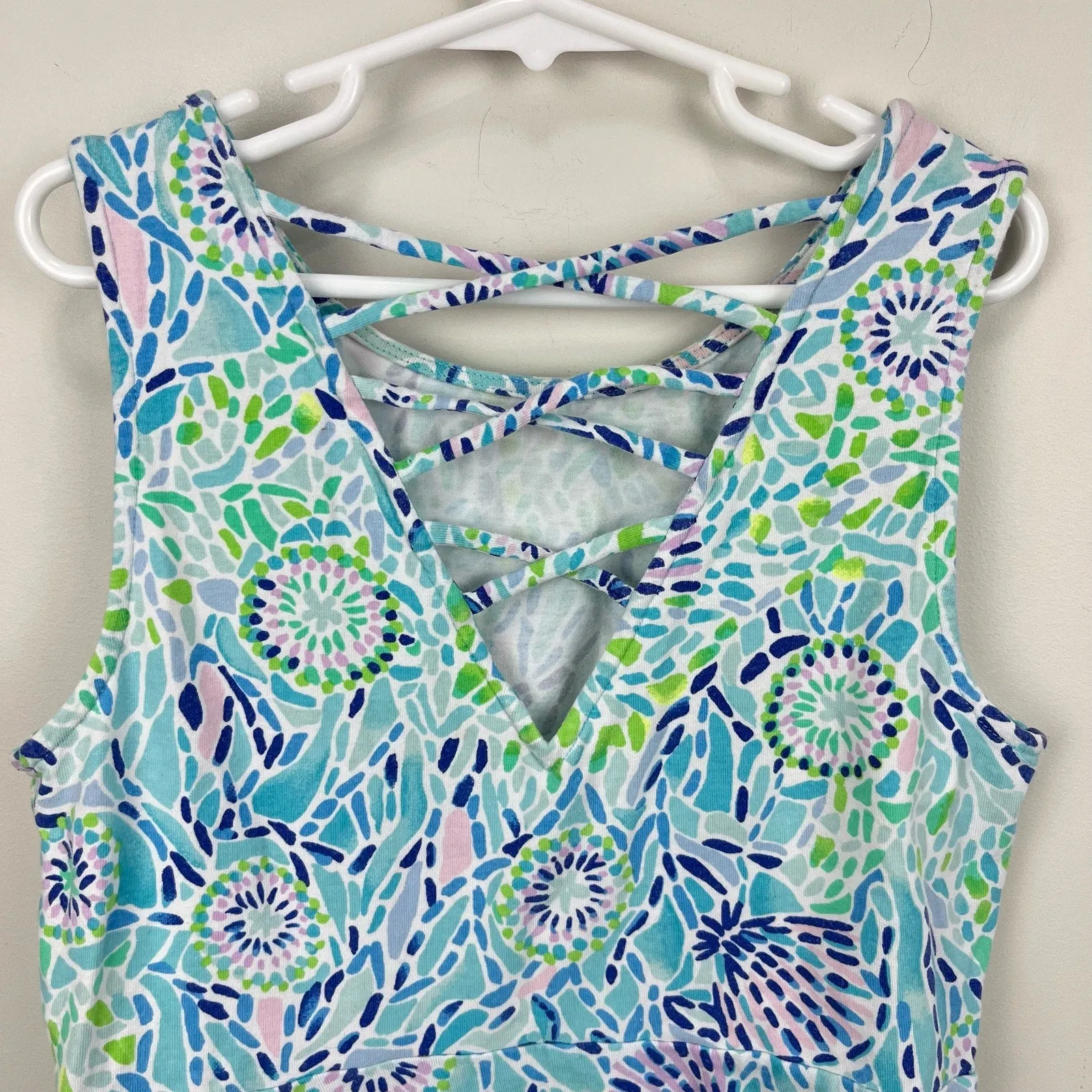 Lilly Pulitzer Girls Carice Dress Blue Ibiza Open Water 12