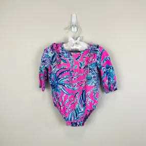 Lilly Pulitzer Girls Velma Bodysuit Mandevilla Pink New Kids on the Dock 3-6 Months