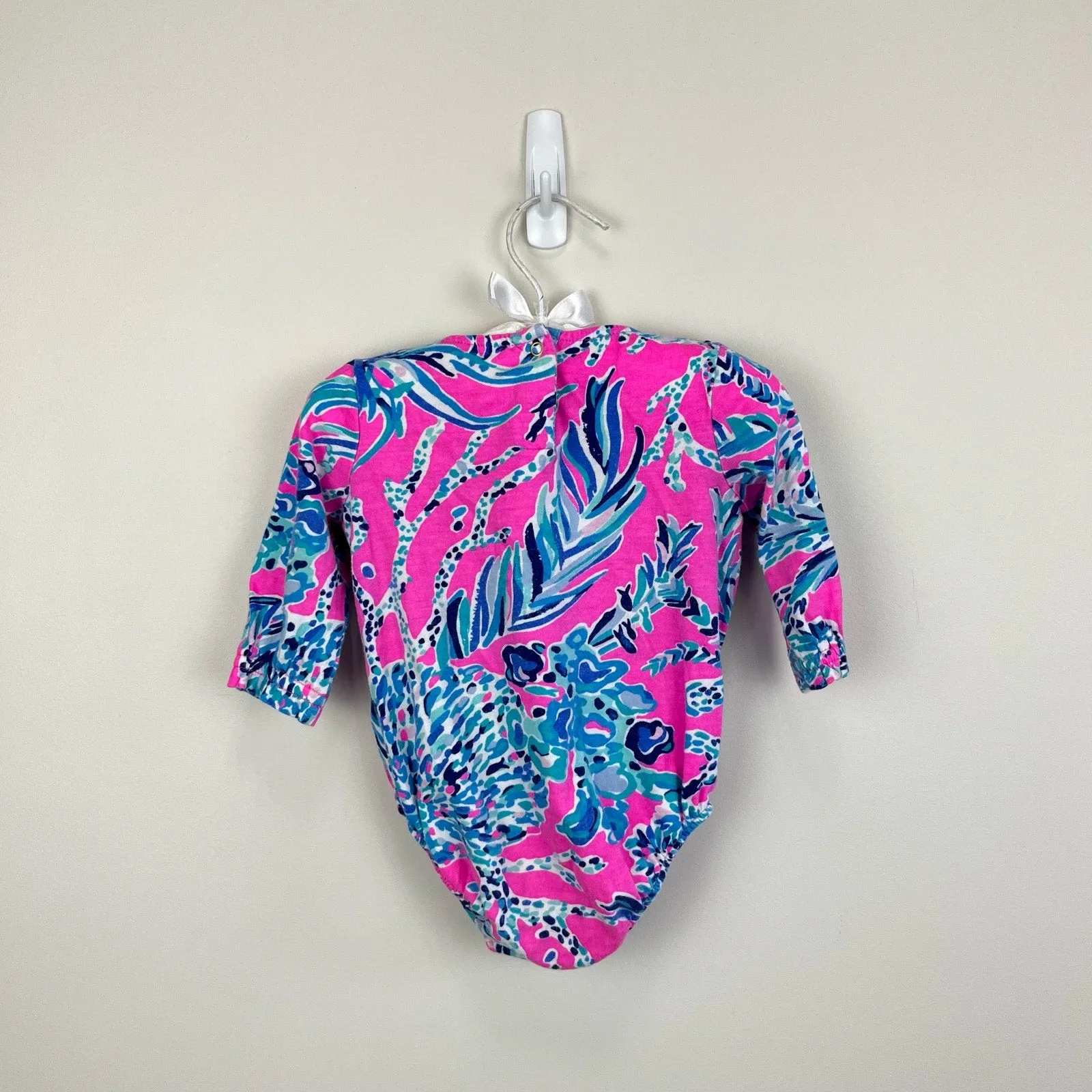 Lilly Pulitzer Girls Velma Bodysuit Mandevilla Pink New Kids on the Dock 3-6 Months