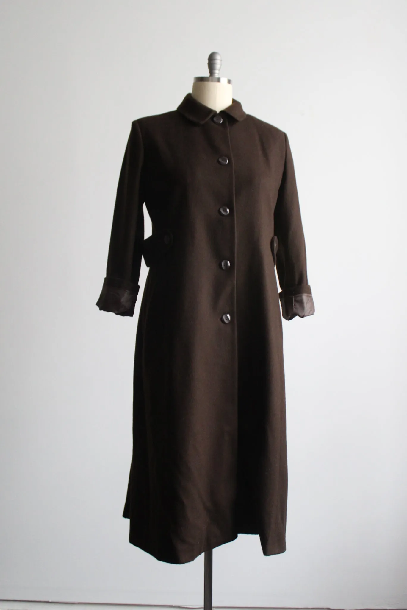 longline walnut wool coat