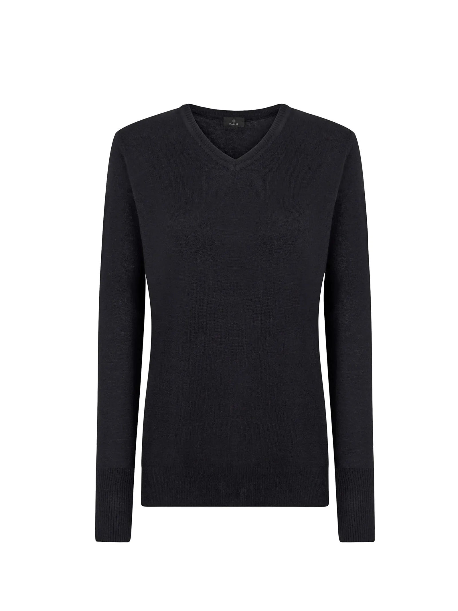 Maglia scollo a V in Cotton Silk - Nero