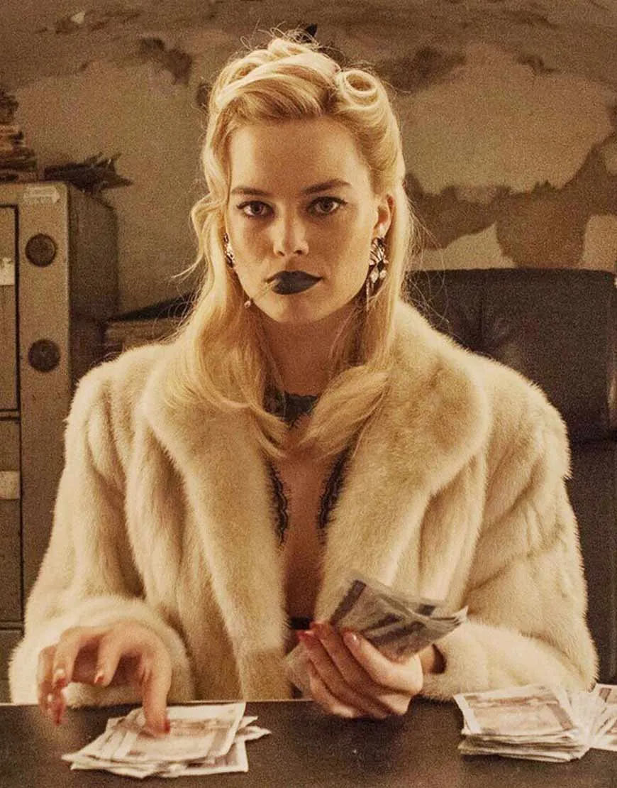 Margot Robbie Terminal Annie Faux Fur White Coat