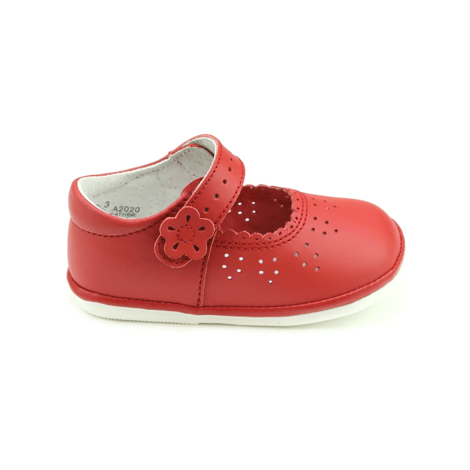 Mia Scalloped Leather Mary Jane (Baby)