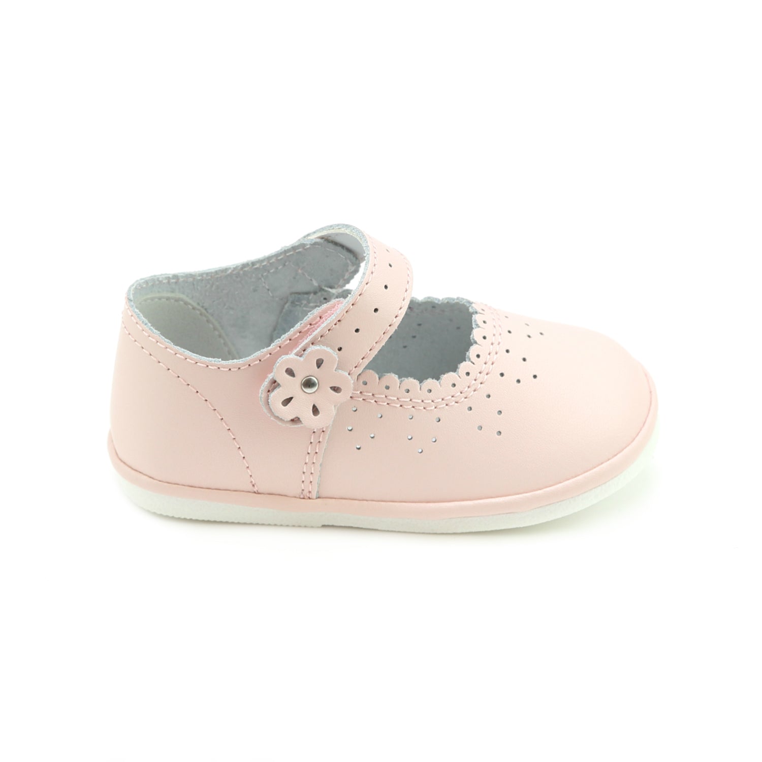 Mia Scalloped Leather Mary Jane (Baby)