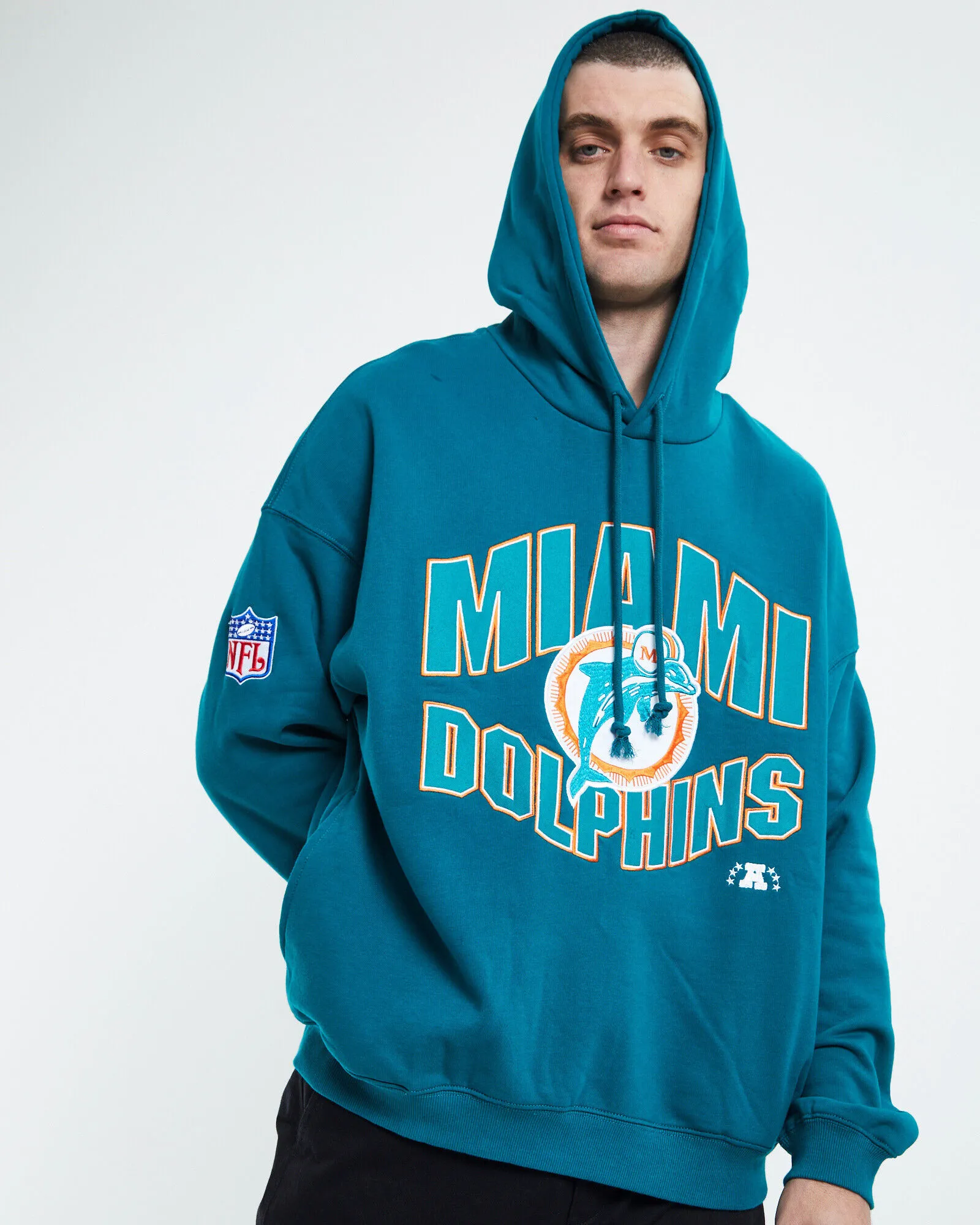 Mitchell & Ness Wave Arch Miami Dolphins Hoody Teal