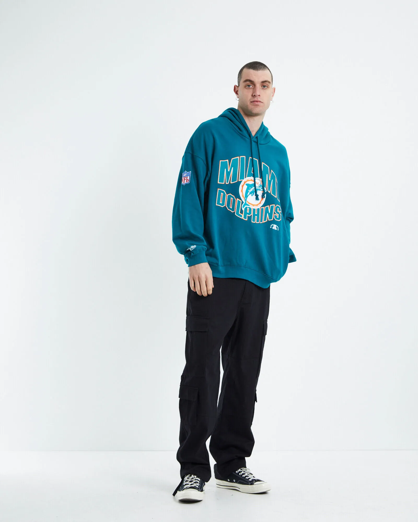 Mitchell & Ness Wave Arch Miami Dolphins Hoody Teal