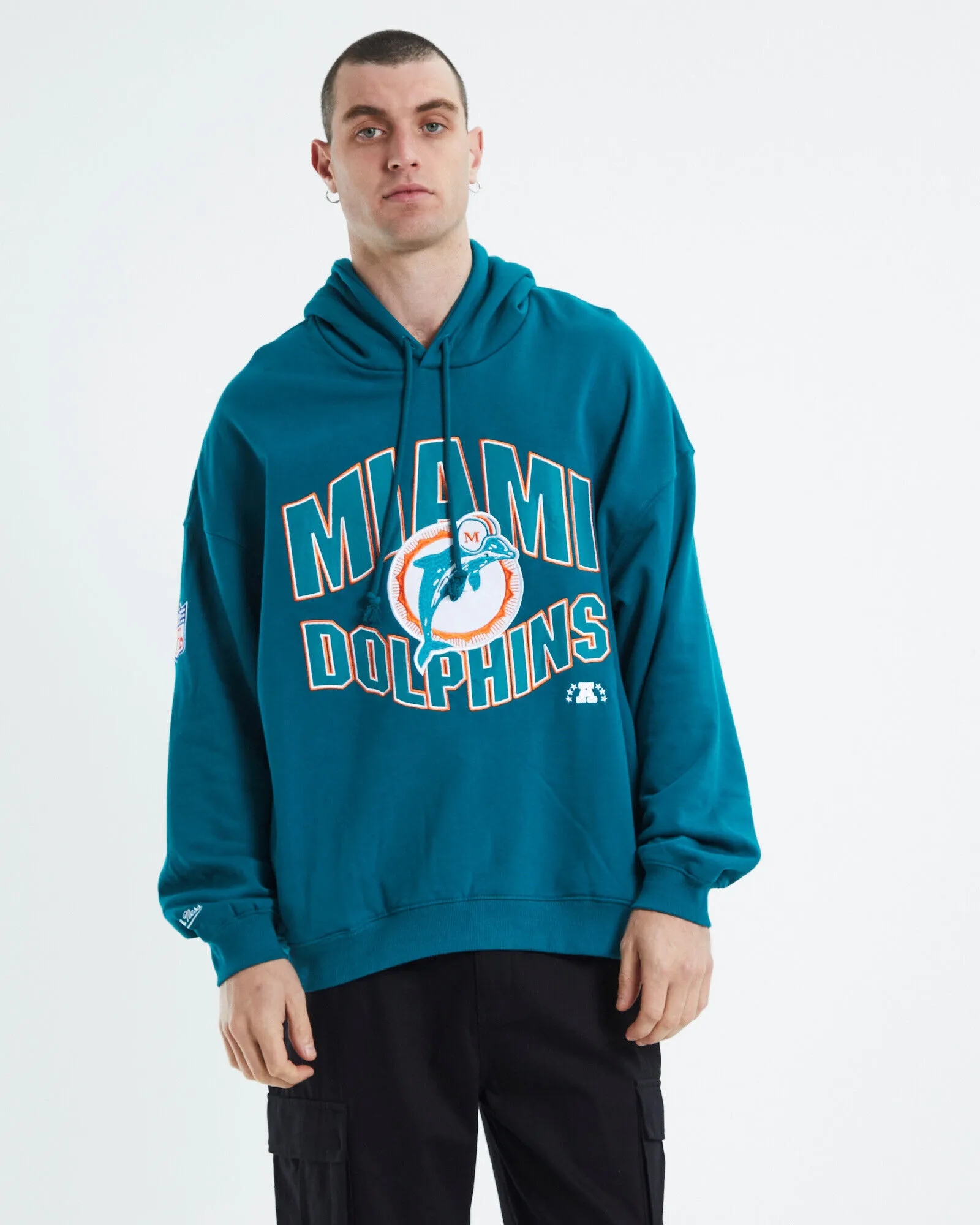 Mitchell & Ness Wave Arch Miami Dolphins Hoody Teal