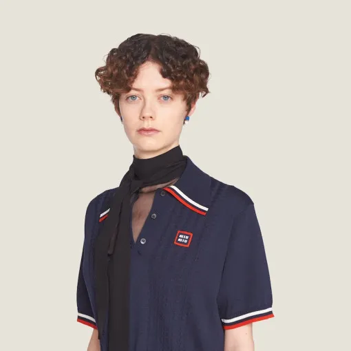 MiuMiu  |Casual Style Silk Street Style Plain Cotton Short Sleeves