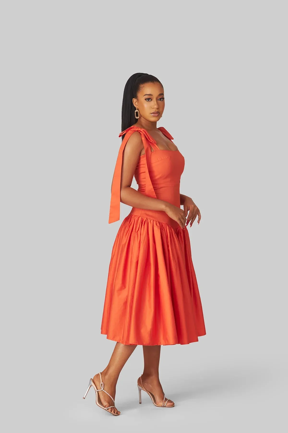 M.O.T Teni dress, Midi dress with tie detail