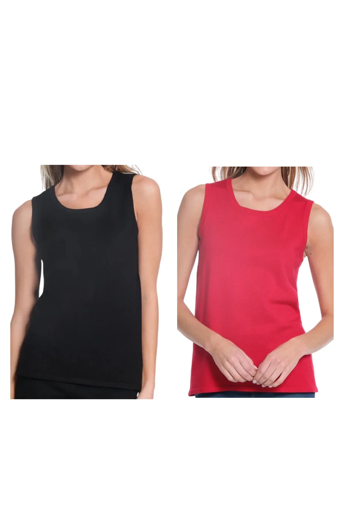 MULTIPLES JEWEL NECK SWEATER TANK