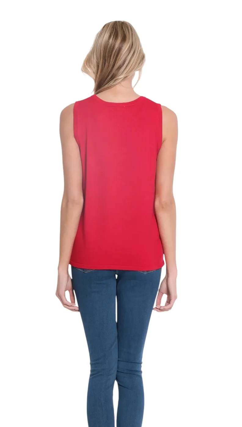 MULTIPLES JEWEL NECK SWEATER TANK