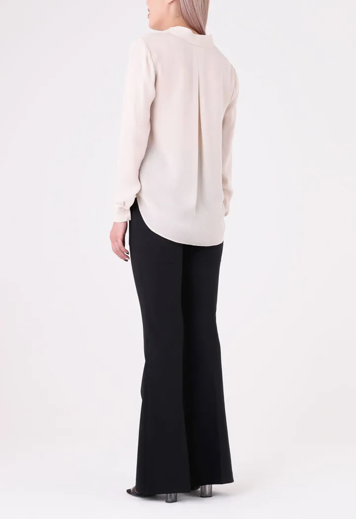 Off White V-Neck Viscose Blouse