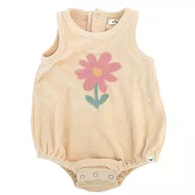 oh baby! Cotton Terry Bubble - Blush Daisy Applique - Natural