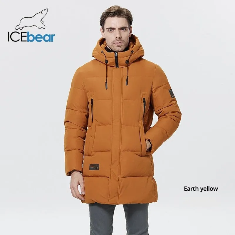 Parka d'hiver mi-longue à capuche pour homme 1,35kg ICEbear – MWD22807D