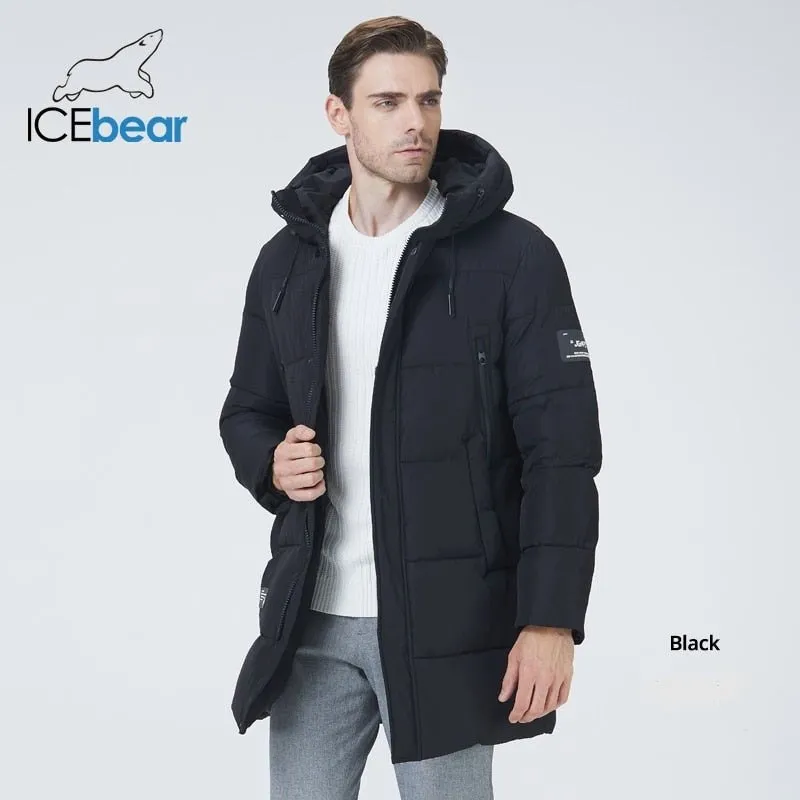 Parka d'hiver mi-longue à capuche pour homme 1,35kg ICEbear – MWD22807D