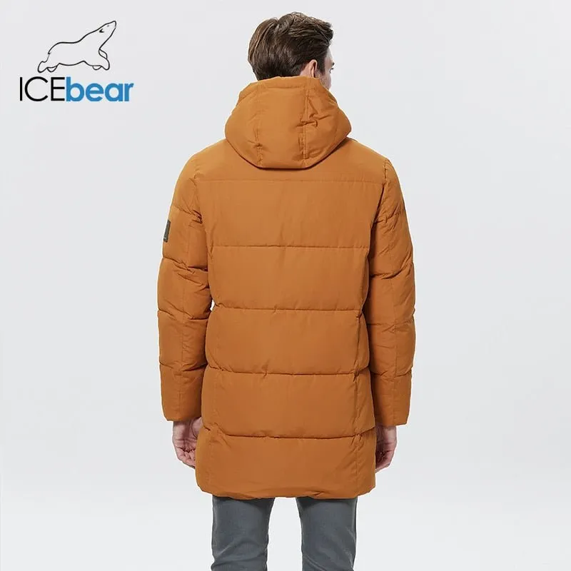 Parka d'hiver mi-longue à capuche pour homme 1,35kg ICEbear – MWD22807D