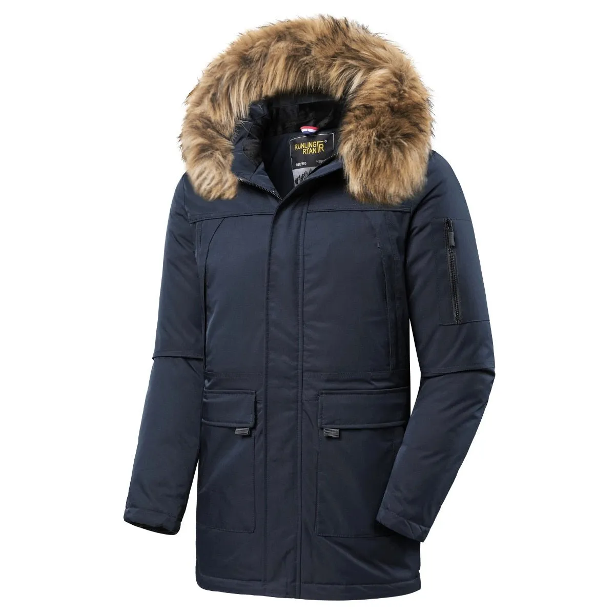 Parka hiver imperméable à capuche fourrure pour homme 1,7 kg TFU - Runling Rtan -30°C