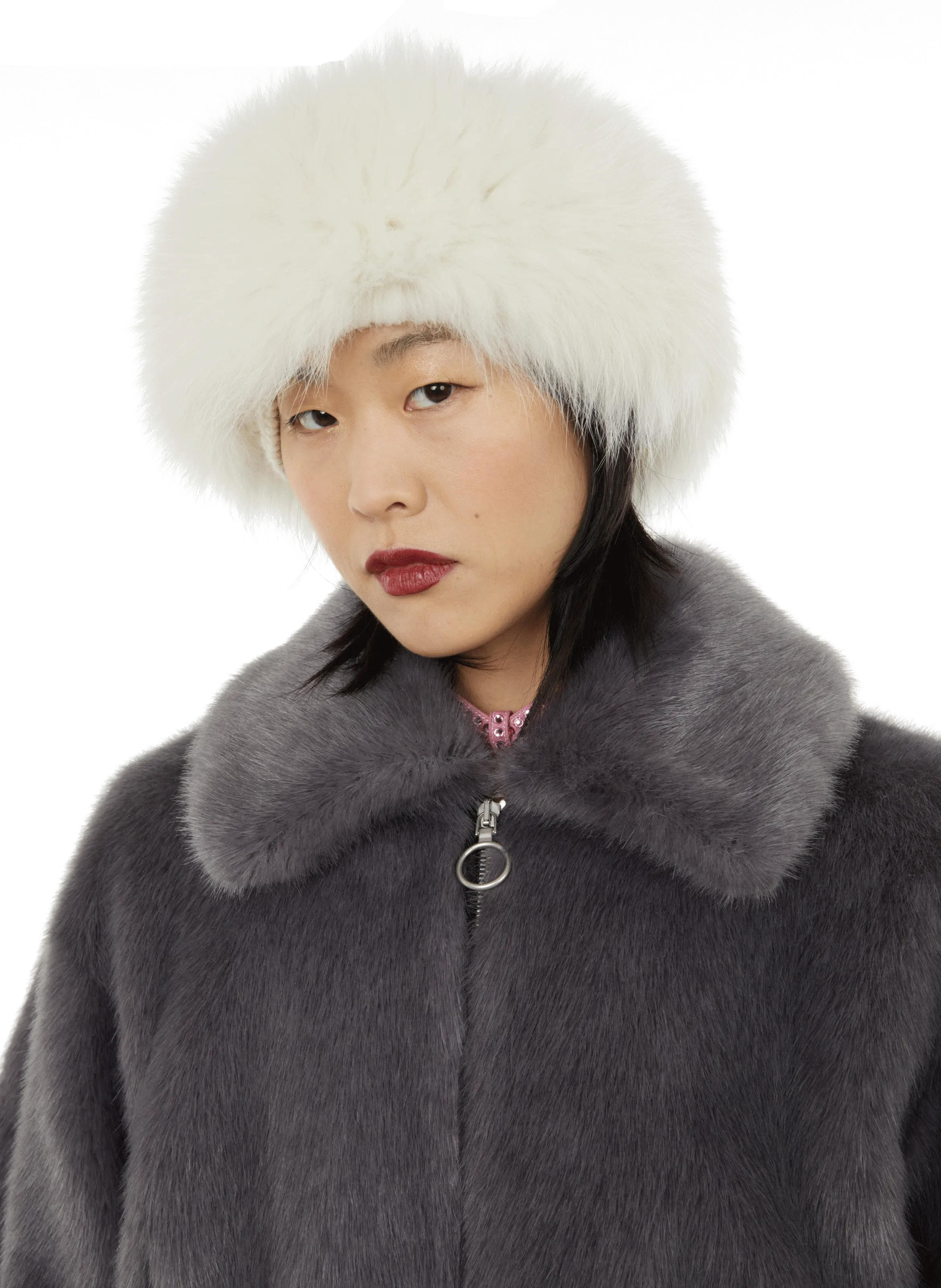 PHILOSOPHY DI LORENZO SERAFINI  Faux fur coat - Grey