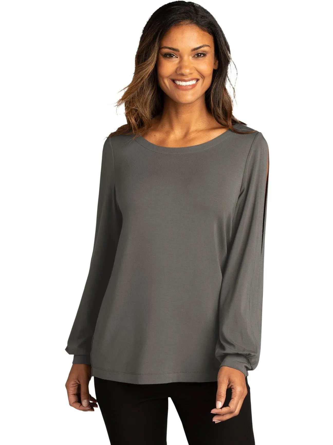 Port Authority Ladies Luxe Knit Jewel Neck Top