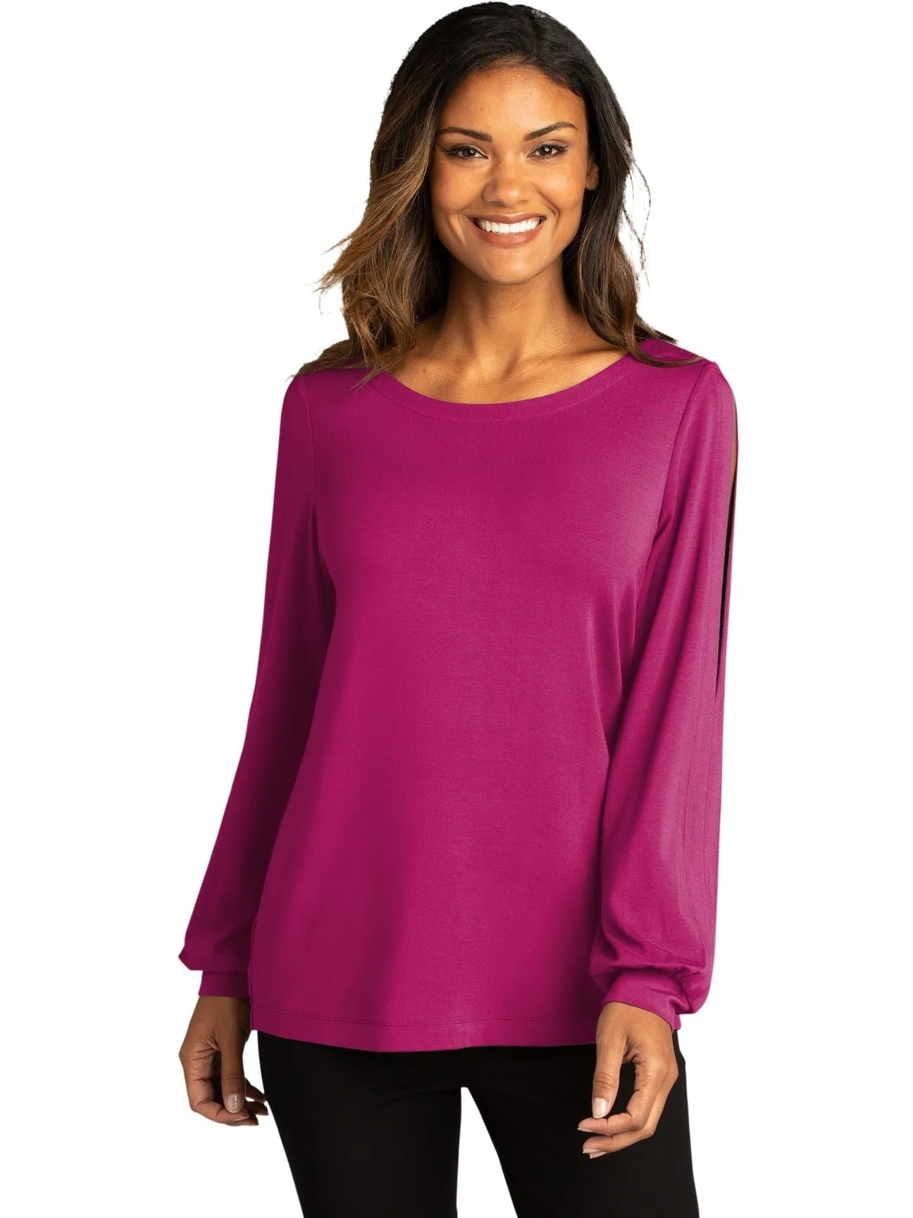 Port Authority Ladies Luxe Knit Jewel Neck Top