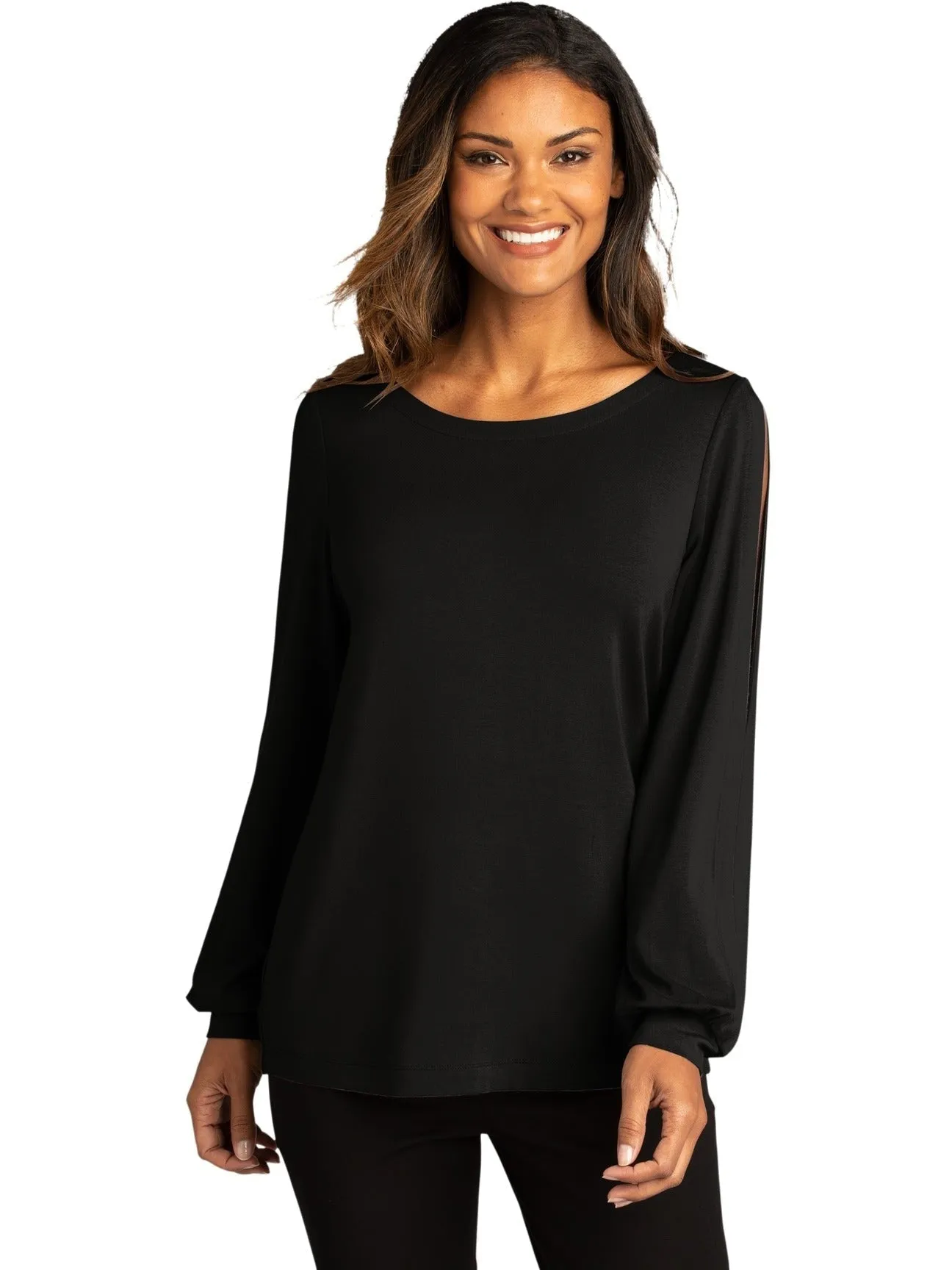 Port Authority Ladies Luxe Knit Jewel Neck Top