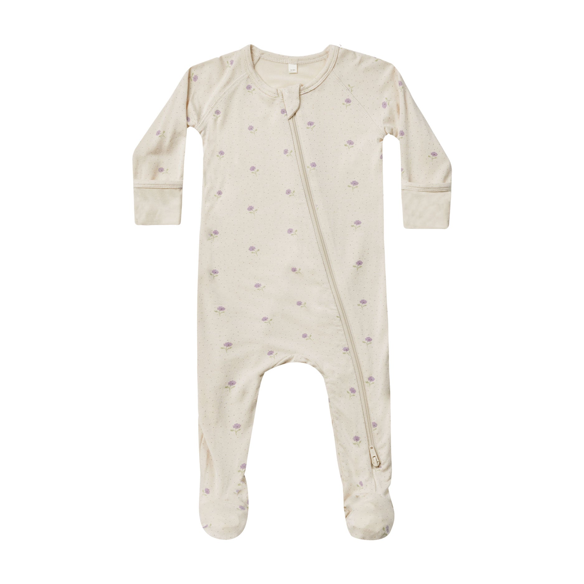 Quincy Mae Bamboo Zip Footie - Sweet Pea