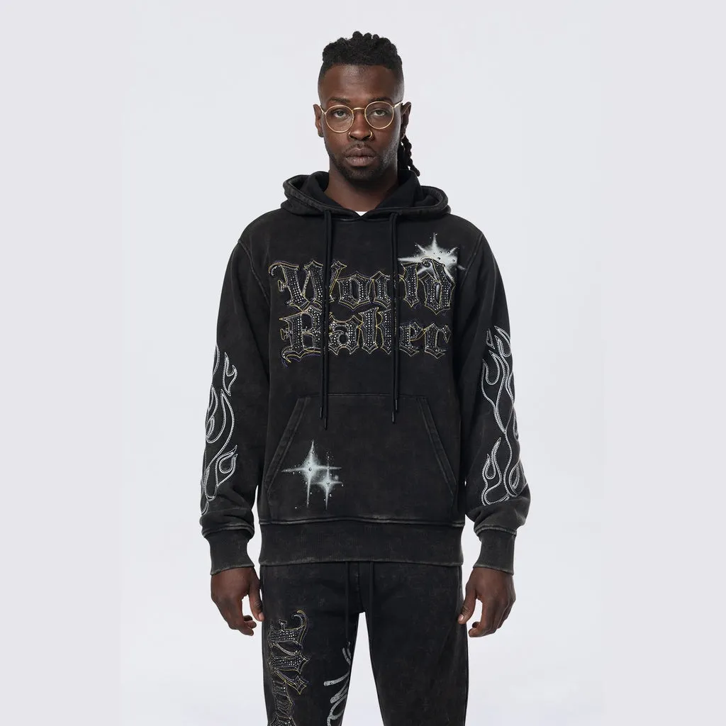 Rhinestone Dystopia Hoodie - Black