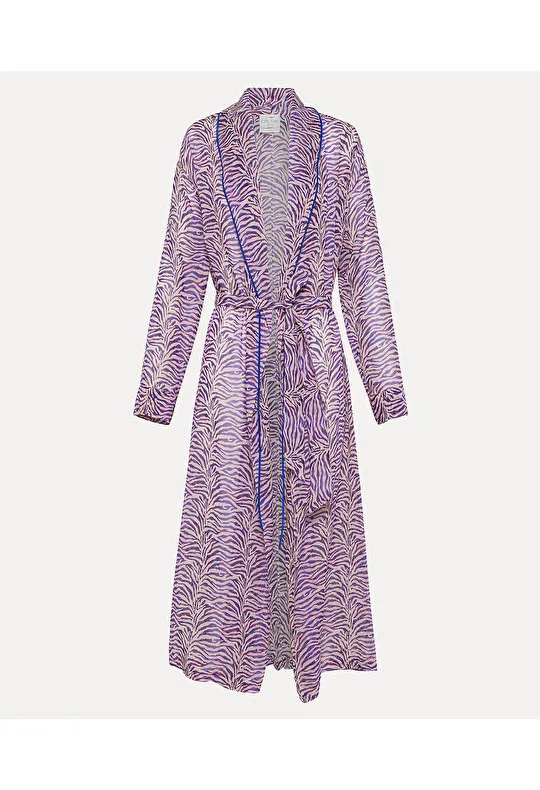 robe coat in “heartbeat” cotton–and–silk voile