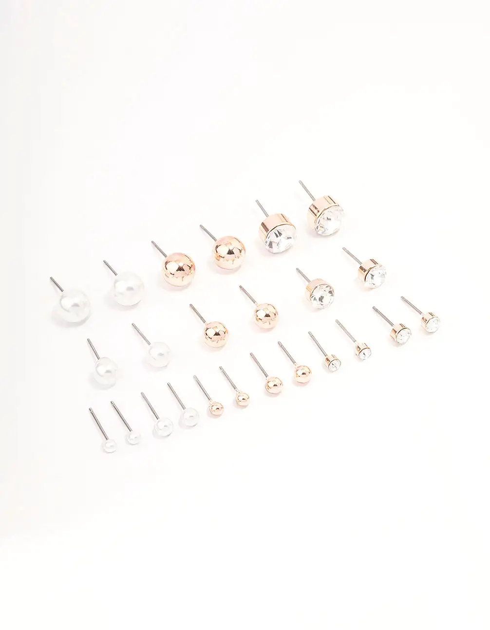 Rose Gold Basic Stud Earring 12-Pack