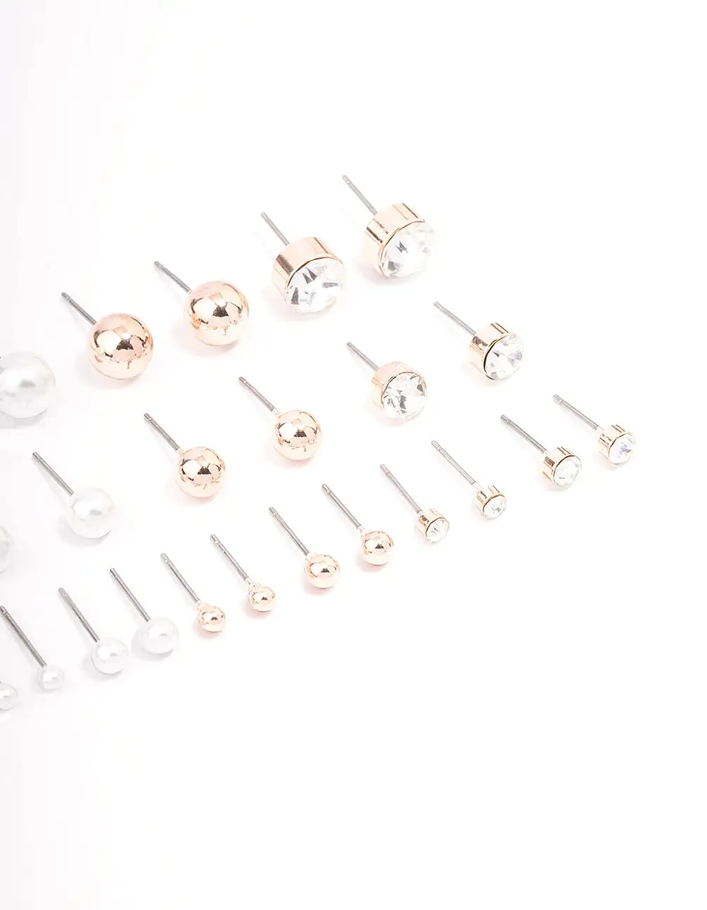 Rose Gold Basic Stud Earring 12-Pack