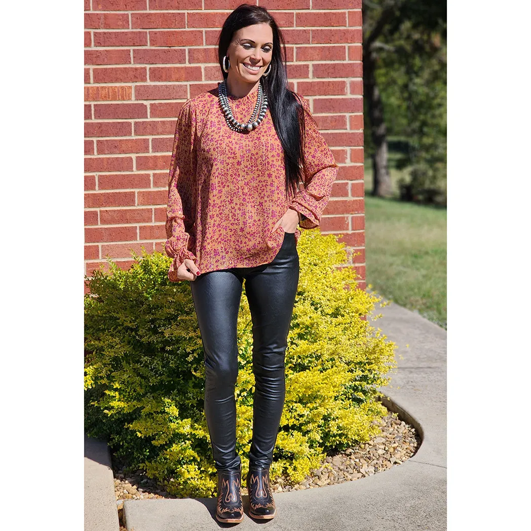 Rust & Plum Floral Blouse