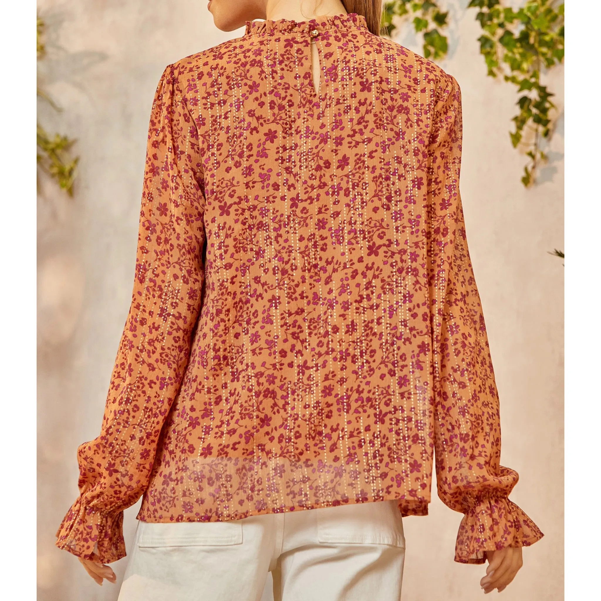 Rust & Plum Floral Blouse