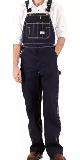 Sale: Men’s Classic Blue Button Fly Overall #966 by ROUND HOUSE Made in USA