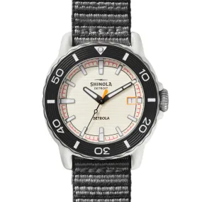 Shinola The Sea Creatures 40MM Detrola Arctic Dial Grey Strap Watch