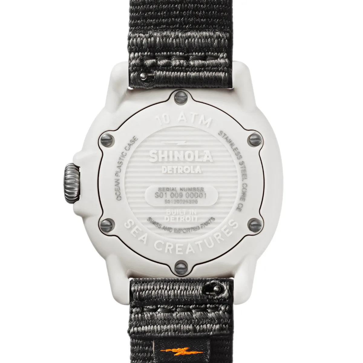 Shinola The Sea Creatures 40MM Detrola Arctic Dial Grey Strap Watch