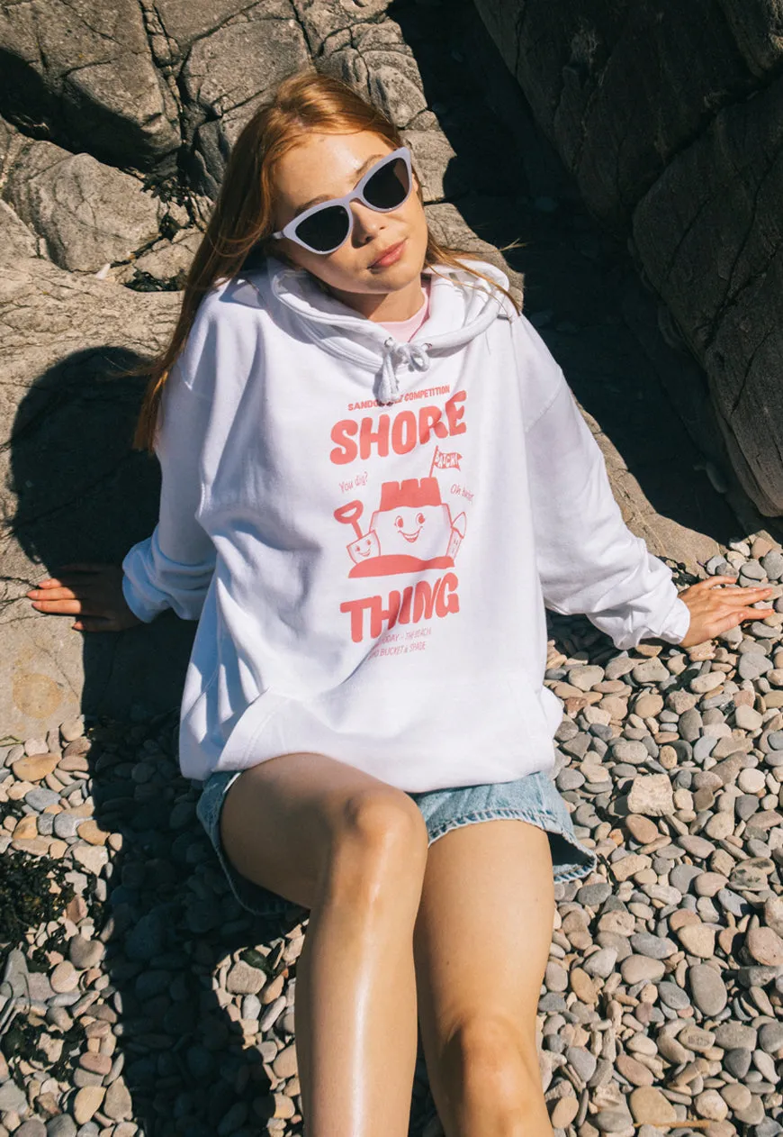 Shore Thing Women's Slogan Hoodie With Sandcastle Graphic